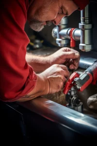 Plombier sur son lieu de travail