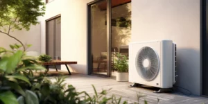 Pompe à chaleur installé sur une terrasse